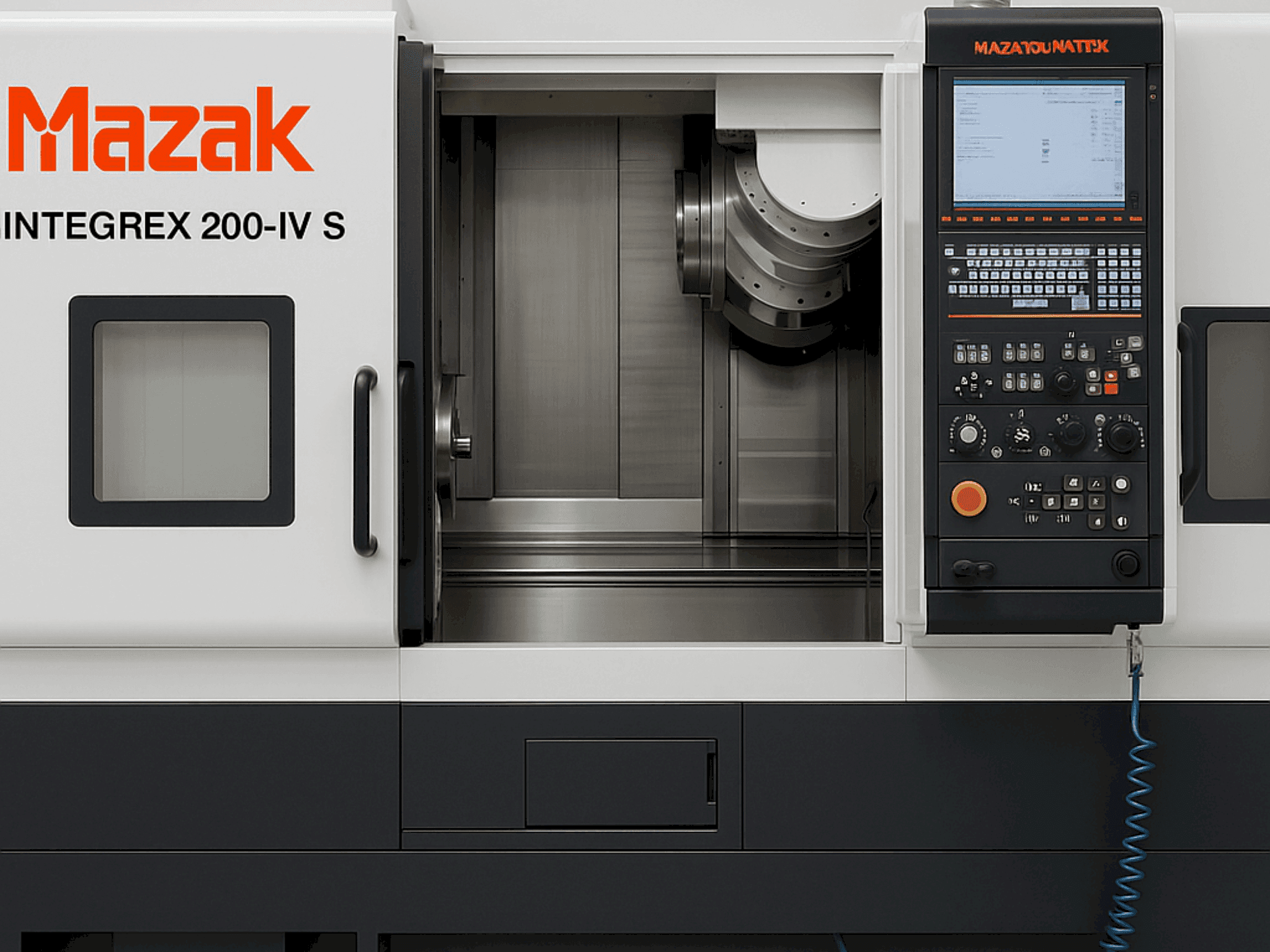 Mazak Integer 200-IV S x 1000 Mašinos vaizdas iš priekio