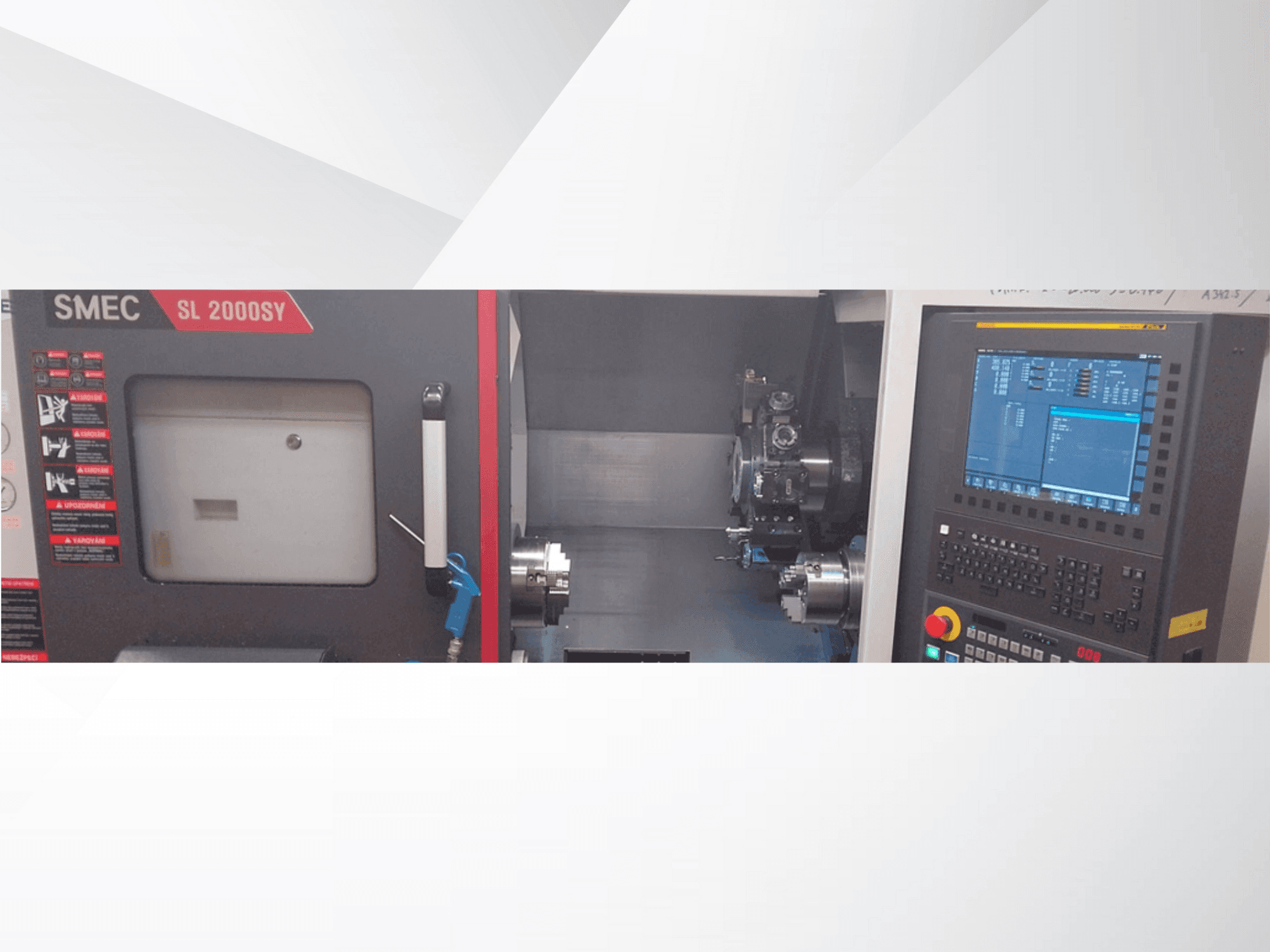 SMEC SL 2000SY Mašinos vaizdas iš priekio