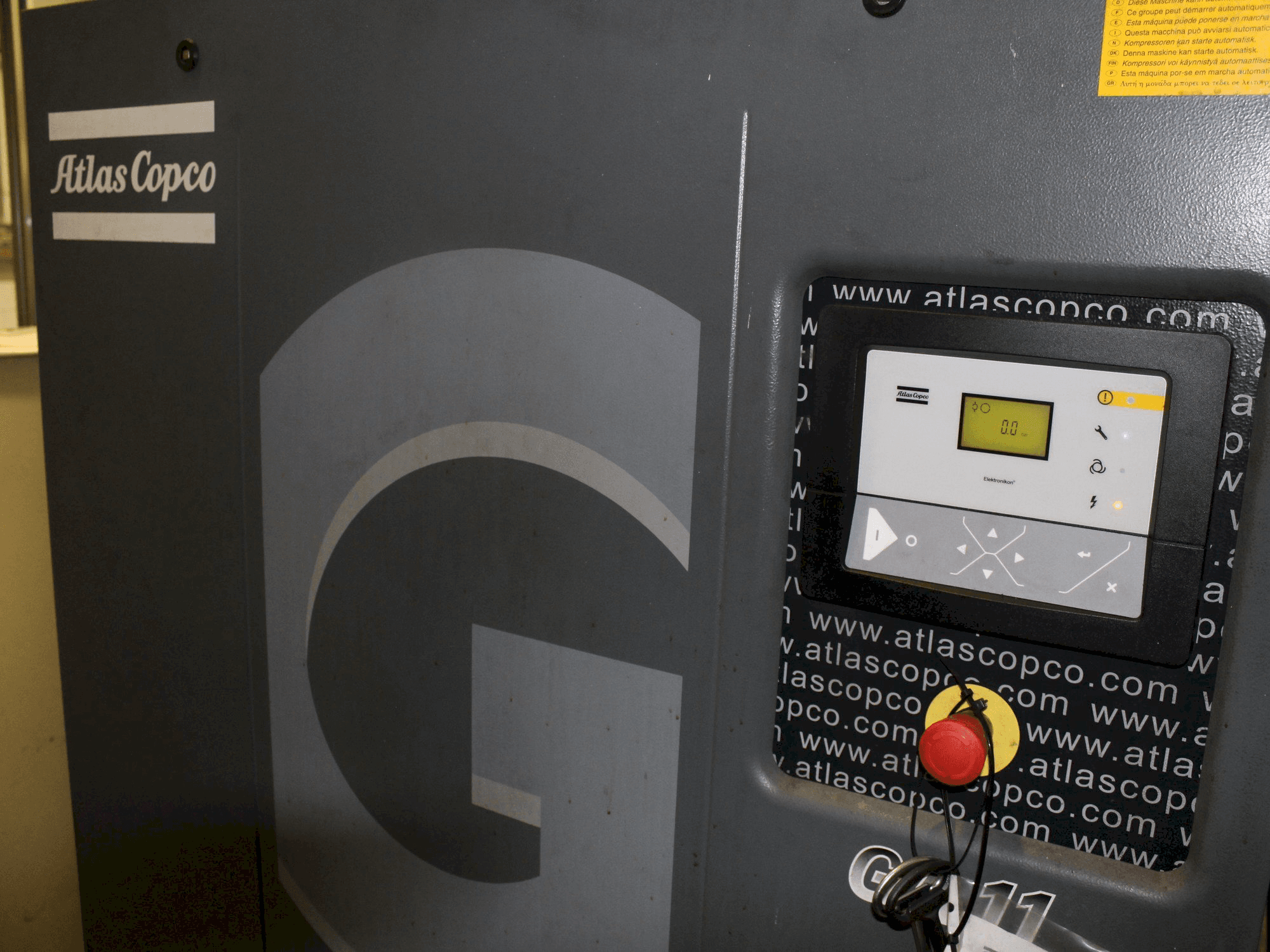 Atlas Copco GA11 Mašinos vaizdas iš priekio